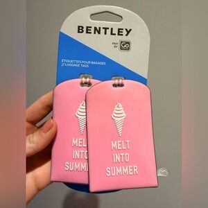 BENTLEY Luggage Tags Melt Into Summer Set Of Two Pink BRAND NEW